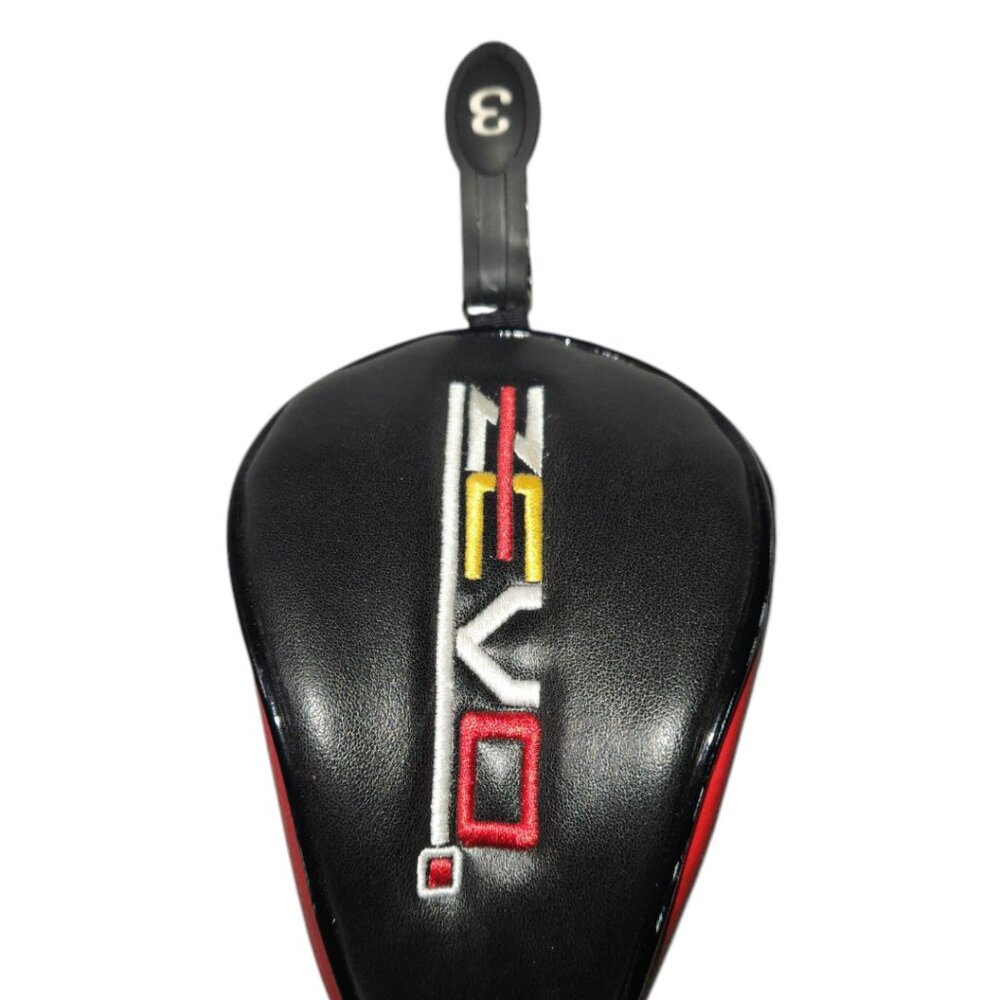 Zevo Golf Fairway 3-Wood Headcover Head Cover Black Red Yellow with #3 Tag